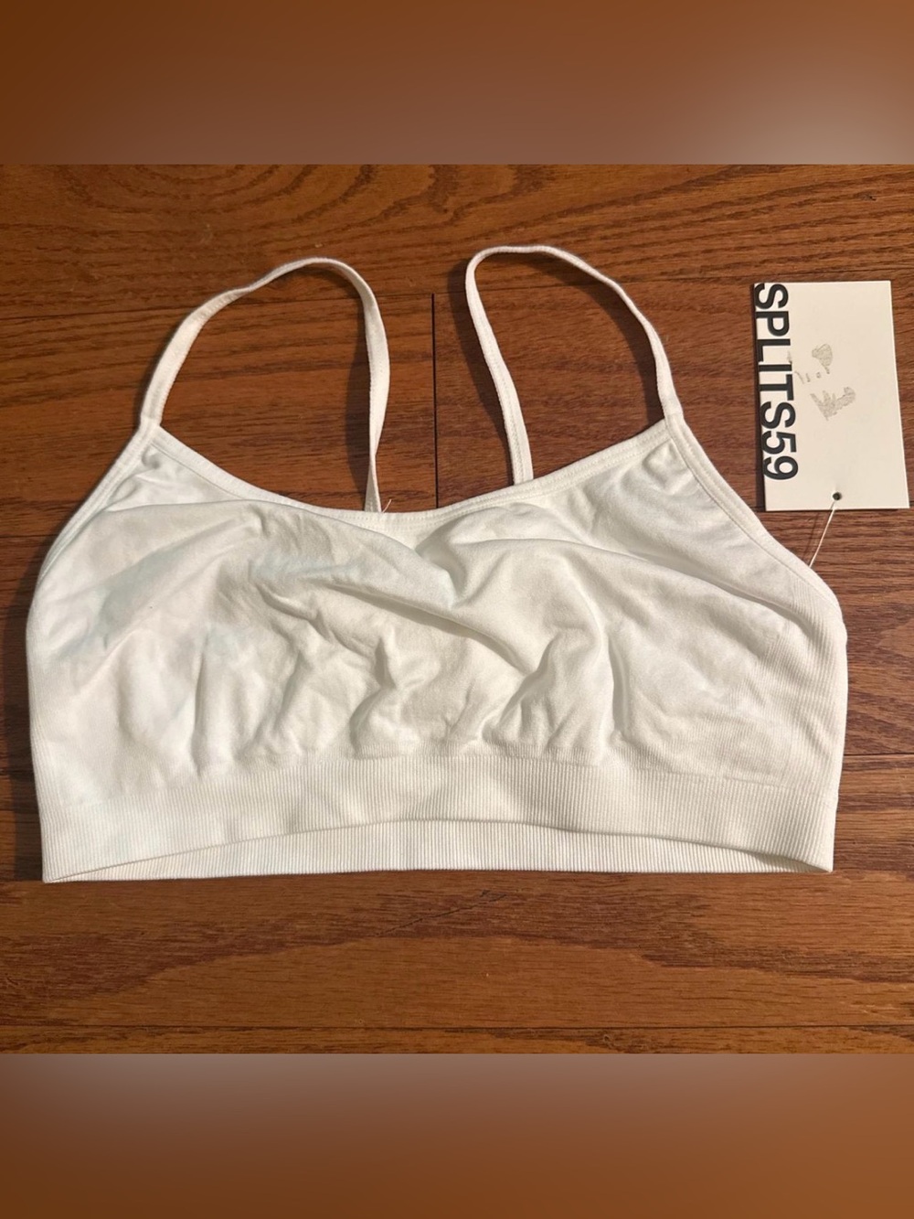 Splits59 White Seamless Racerback Loren Bralette - Picture 4 of 4